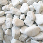 Ciottoli bianco granulometria 25/40 pietre naturali decorazione giardini kg 25