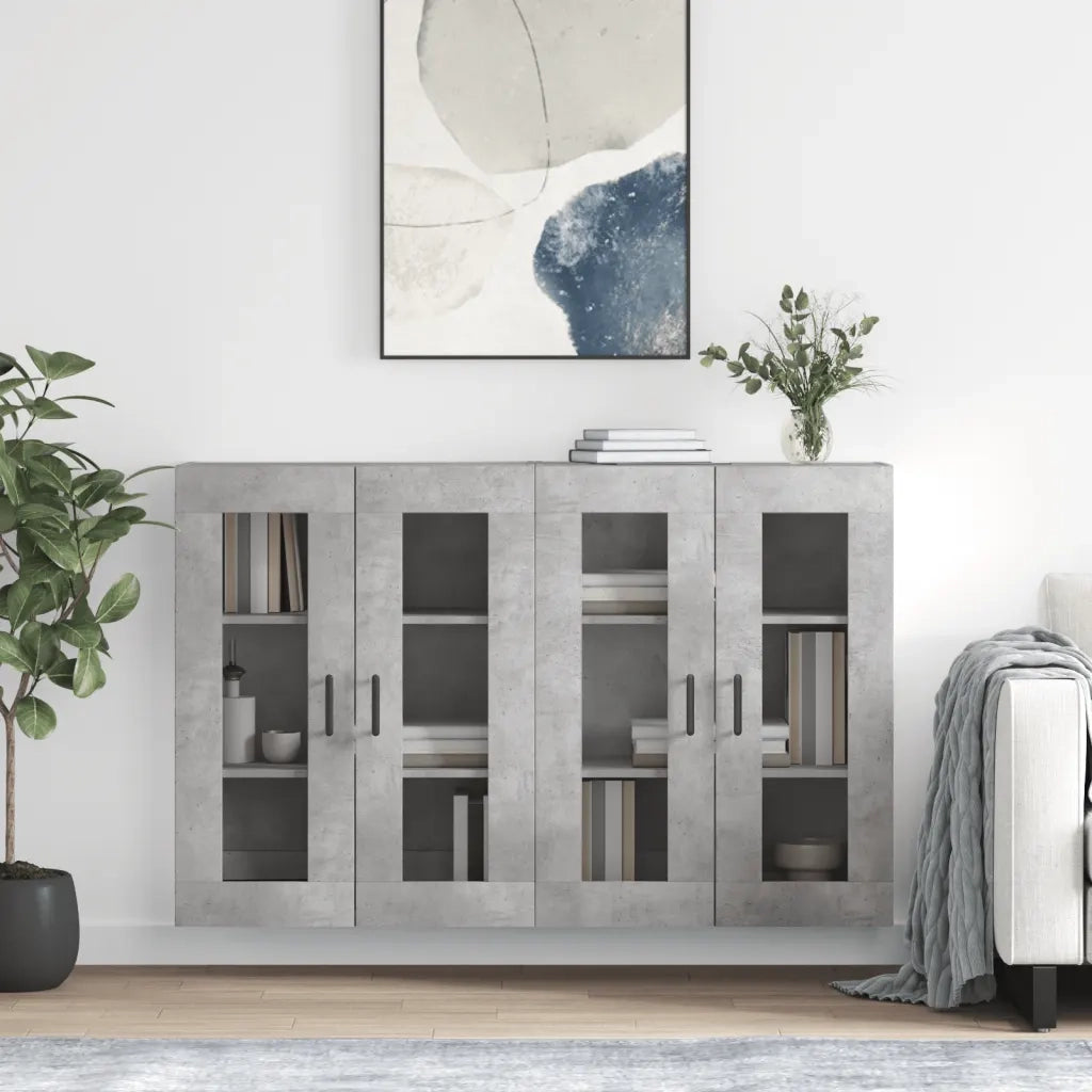 Armadietti a Parete 2 pz Grigio Cemento in Legno Multistrato CFW3972374