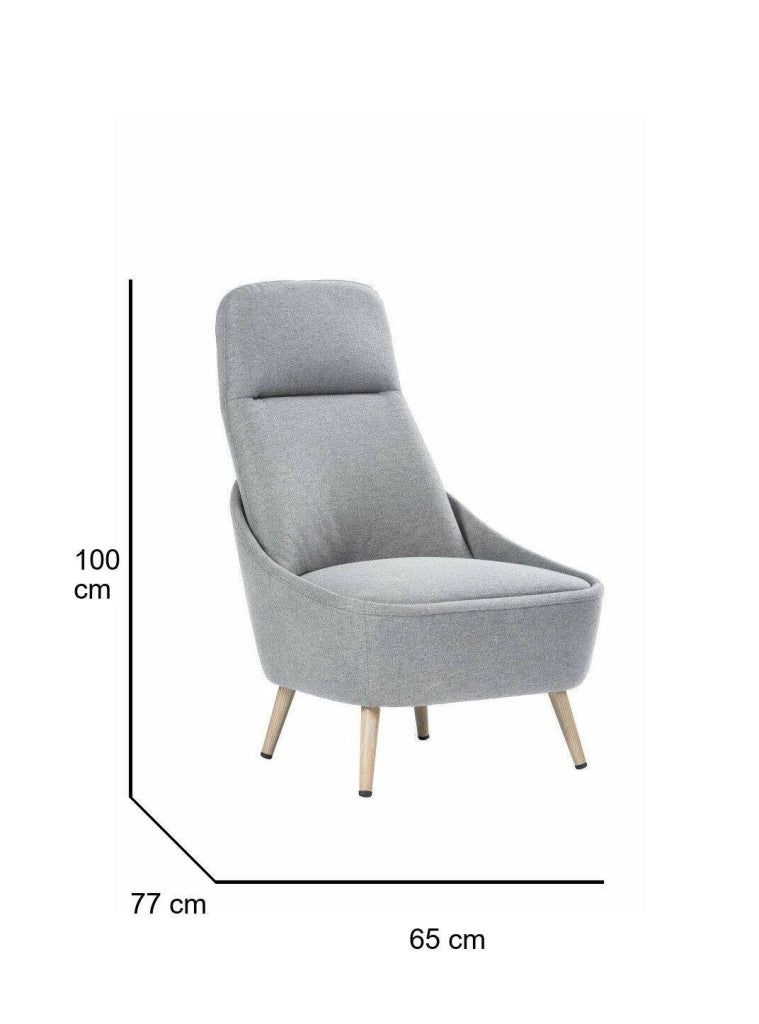 Sedia da ufficio Azzio, Seduta da attesa per ufficio, Poltrona ergonomica, 77x65h100 cm, Grigio
