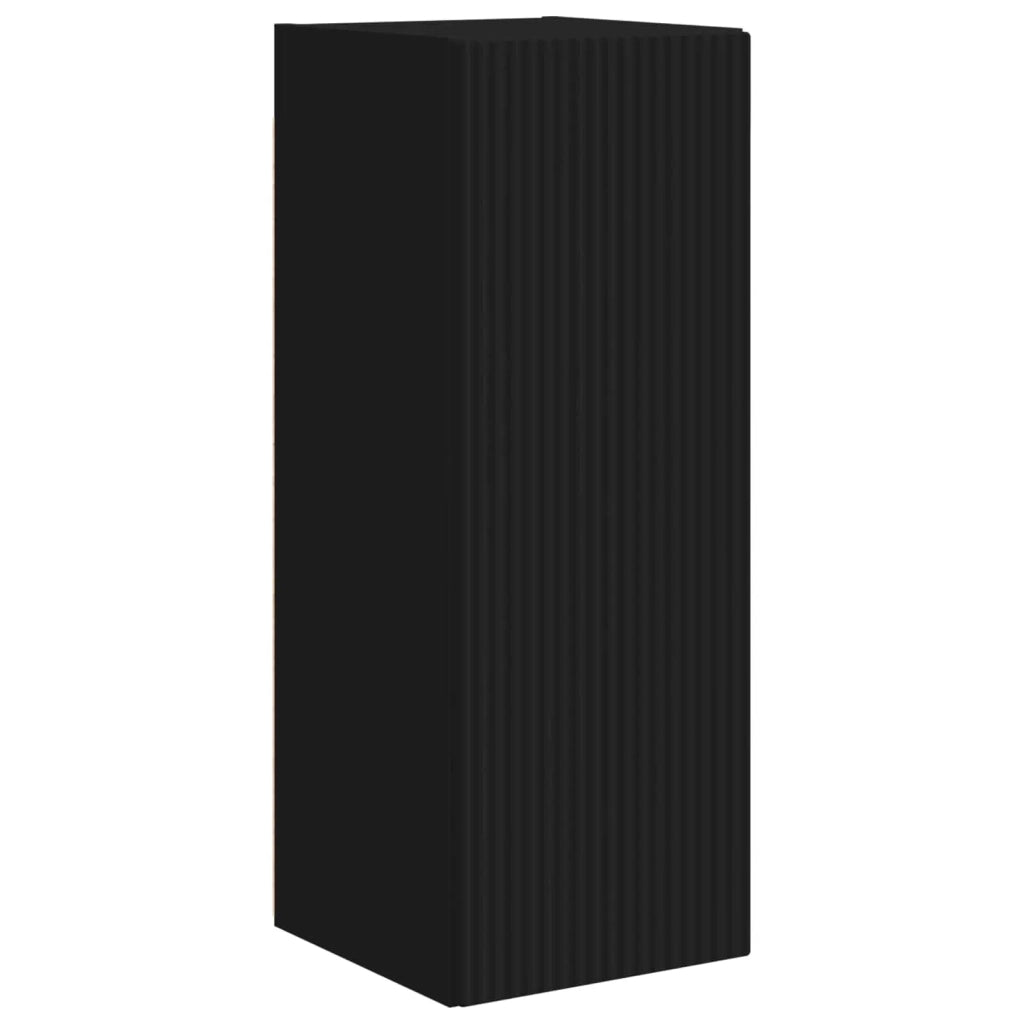 Set di Mobiletto da TV a Parete Montaggio a parete 6 pcs Nero 3408944