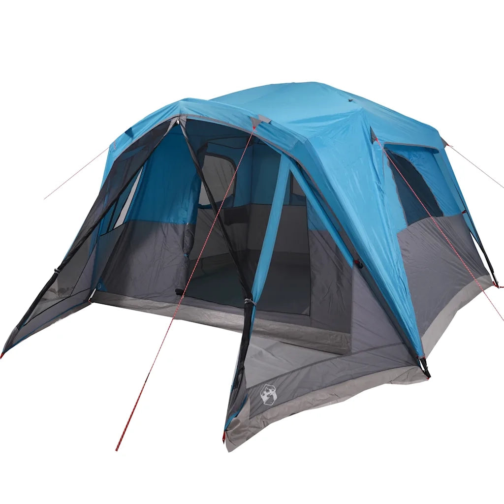 Tenda da Campeggio con Portico per 4 Persone Blu Impermeabile 94549