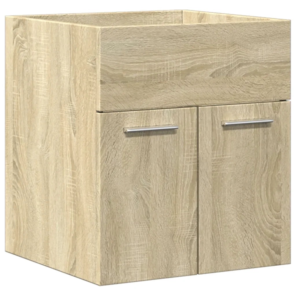 Set Mobili da Bagno | Armadio da bagno 3 pz Rovere Sonoma in Legno Multistrato