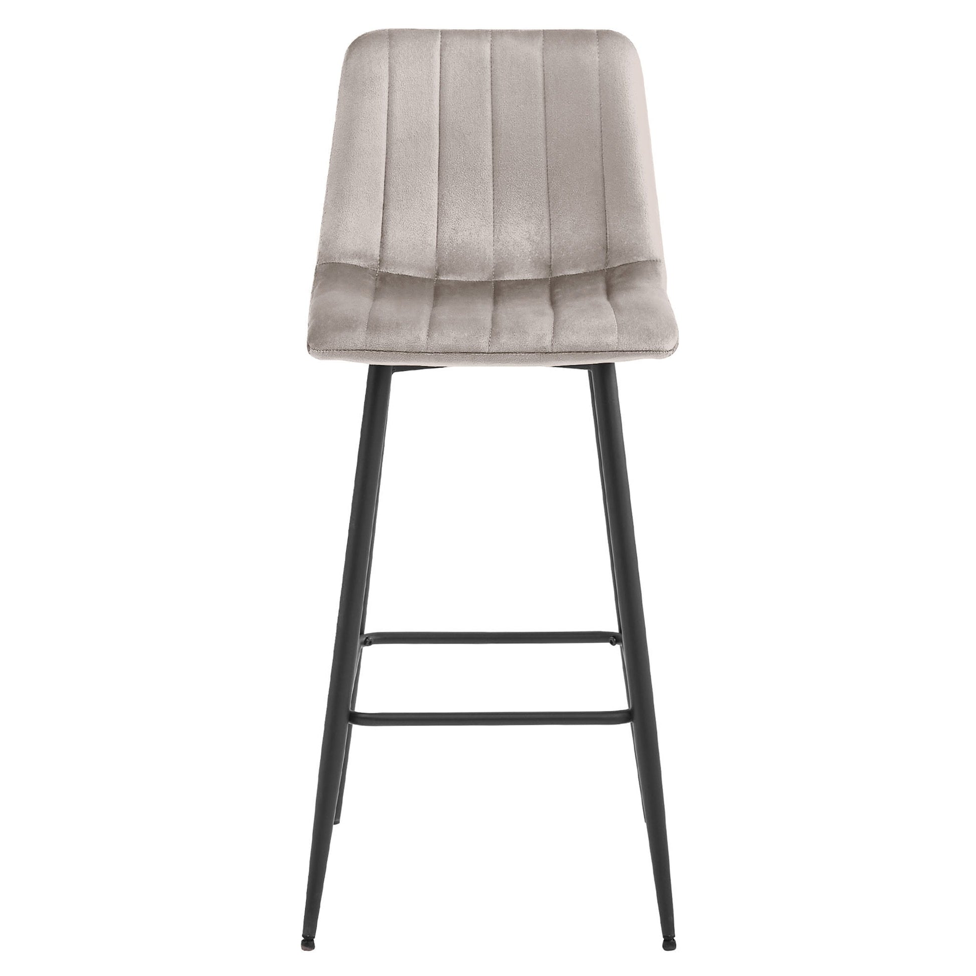 Sgabello da bar VALORA POZZA - Velluto beige scuro con gambe nere CODICE 3958