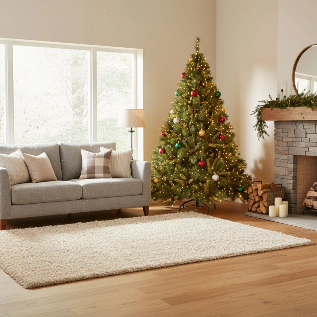 Alabaster - Albero di Natale Tradizionale con Pigne in PVC e PP Ø139x210H cm, 1072 Punte