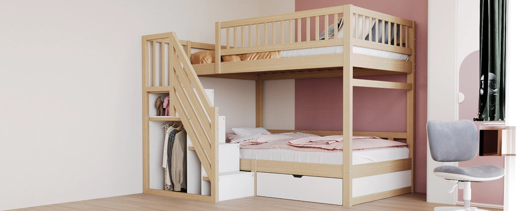 Letto a castello funzione contenitore legno 90x200 cm