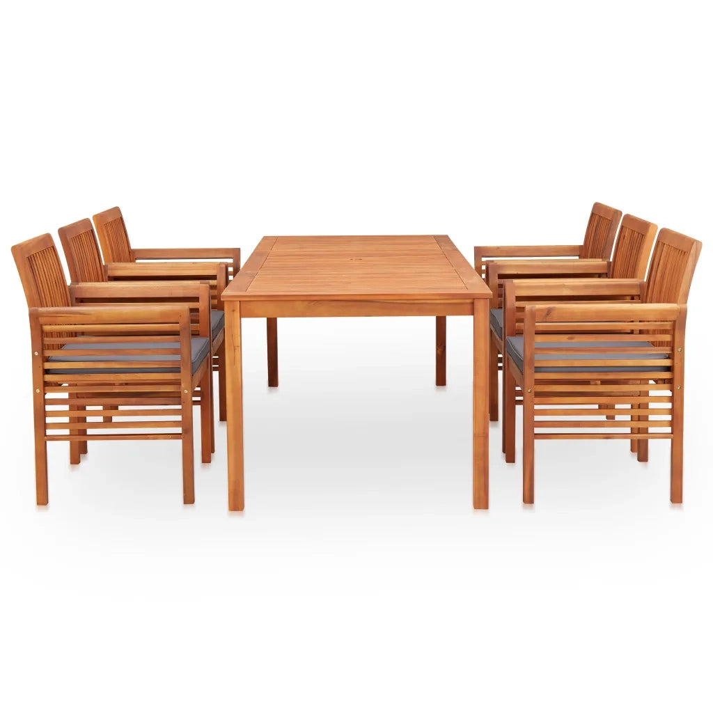 Set da Pranzo da Giardino 7 pz con Cuscini Massello di Acacia 278905