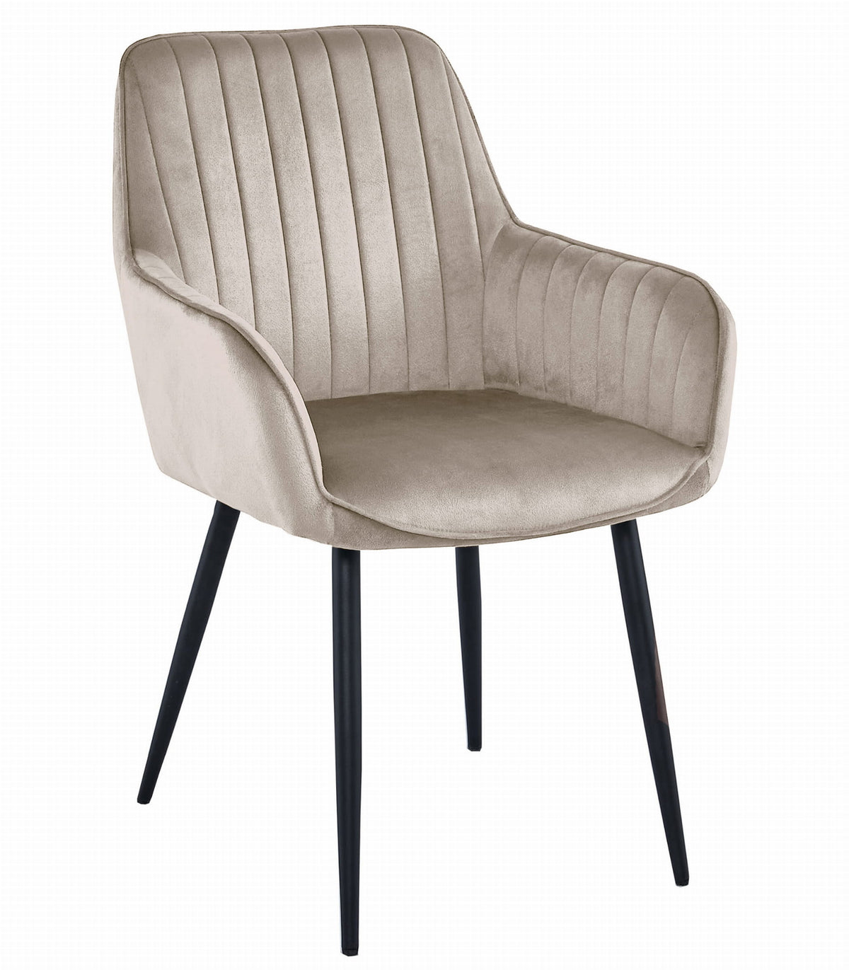 Sedia VALORA SOLDEN - Velluto beige scuro con gambe nere