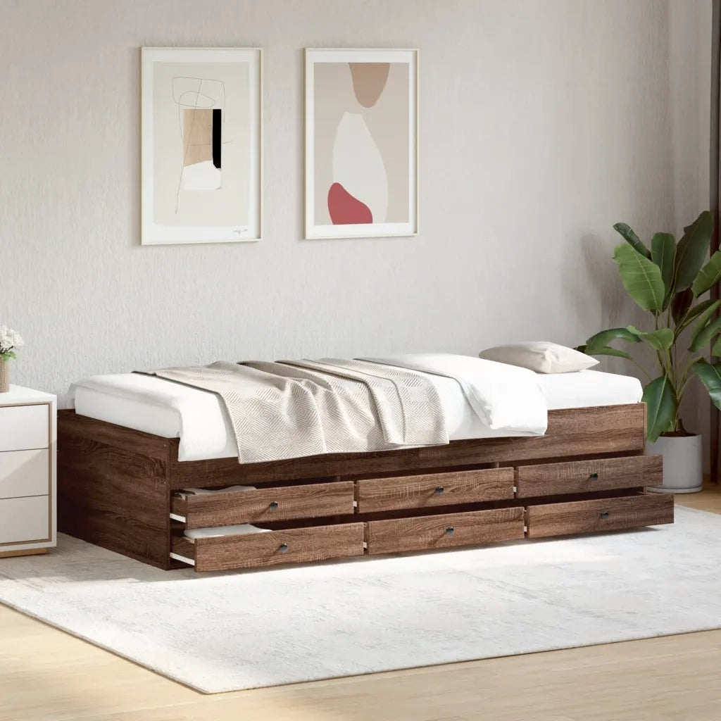 Divano Letto con Cassetti senza Materasso 100x200 cm 3280873