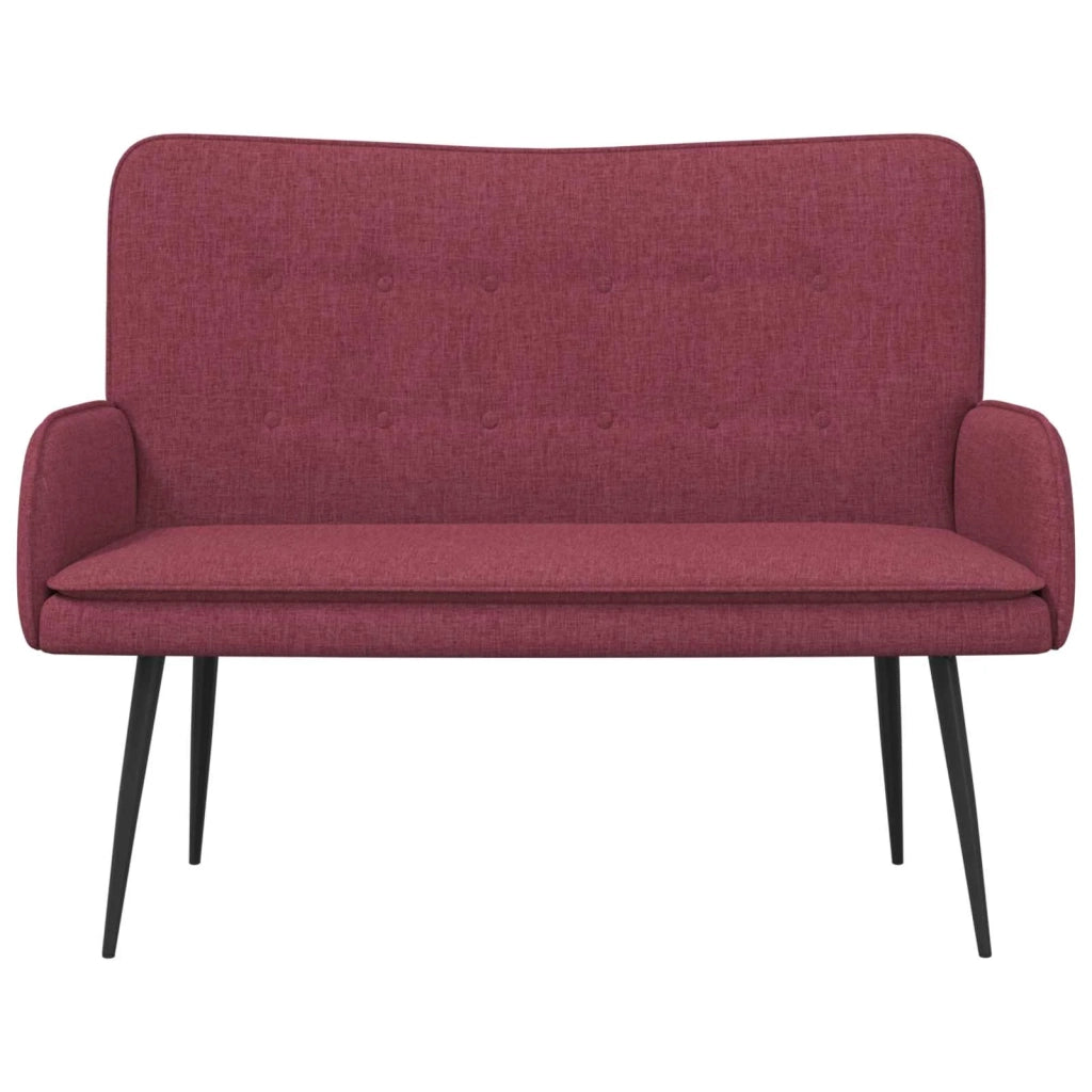 Divano a 2 Posti Rosso vino 115 x 61 x 87 cm Tessuto 42028905