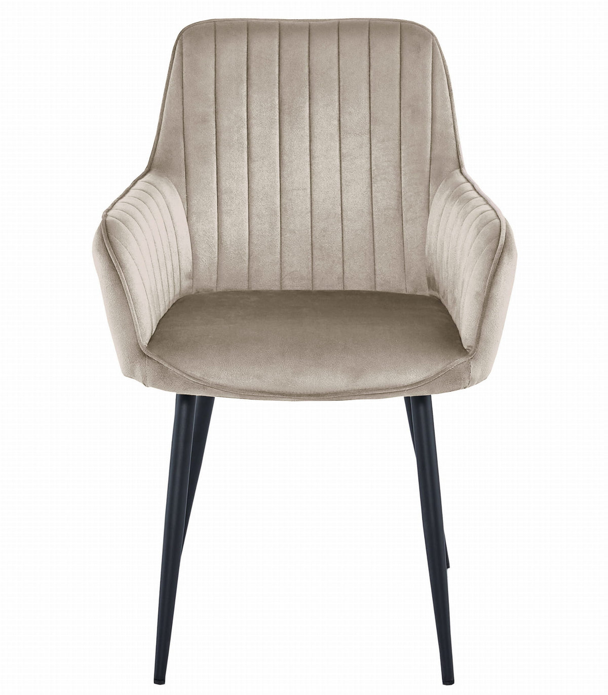 Sedia VALORA SOLDEN - Velluto beige scuro con gambe nere