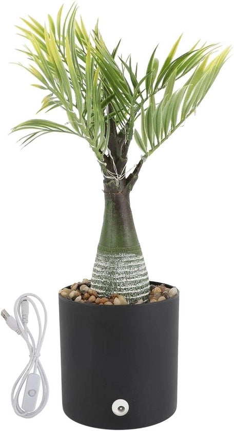 Decorazione di Palmiera Artificiale con Luce LED e Effetto Caldo - Illuminazione a LED per Ambiente Tropicale, Connesso a USB