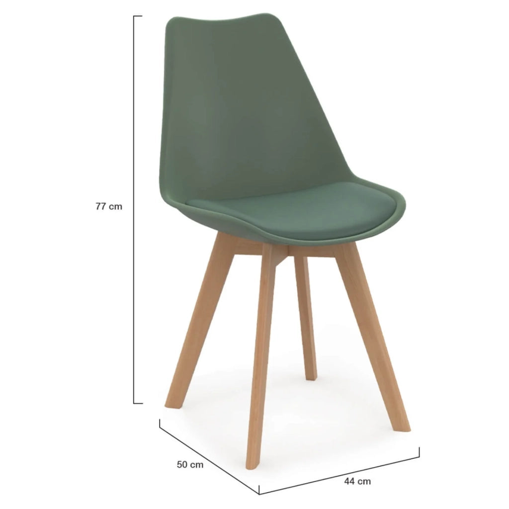 IDMarket - Set di 6 sedie scandinavo gris chiaro, bianco, gris scuro x2, verde x2 SARA