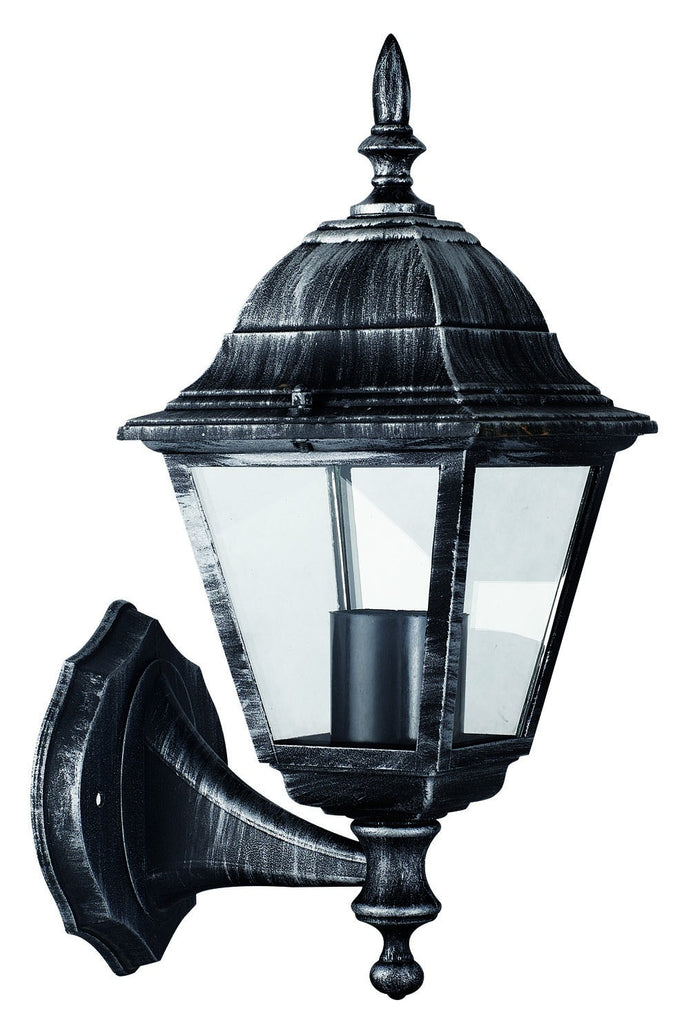 LANTERNA LAMPADA APPLIQUE CON BRACCIO SERIE ARKADIA ALLUMINIO NERO 4 FACCE