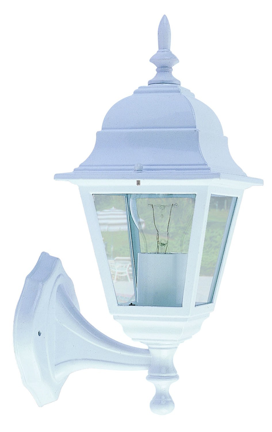LANTERNA LAMPADA APPLIQUE CON BRACCIO SERIE ARKADIA ALLUMINIO BIANCO 4 FACCE