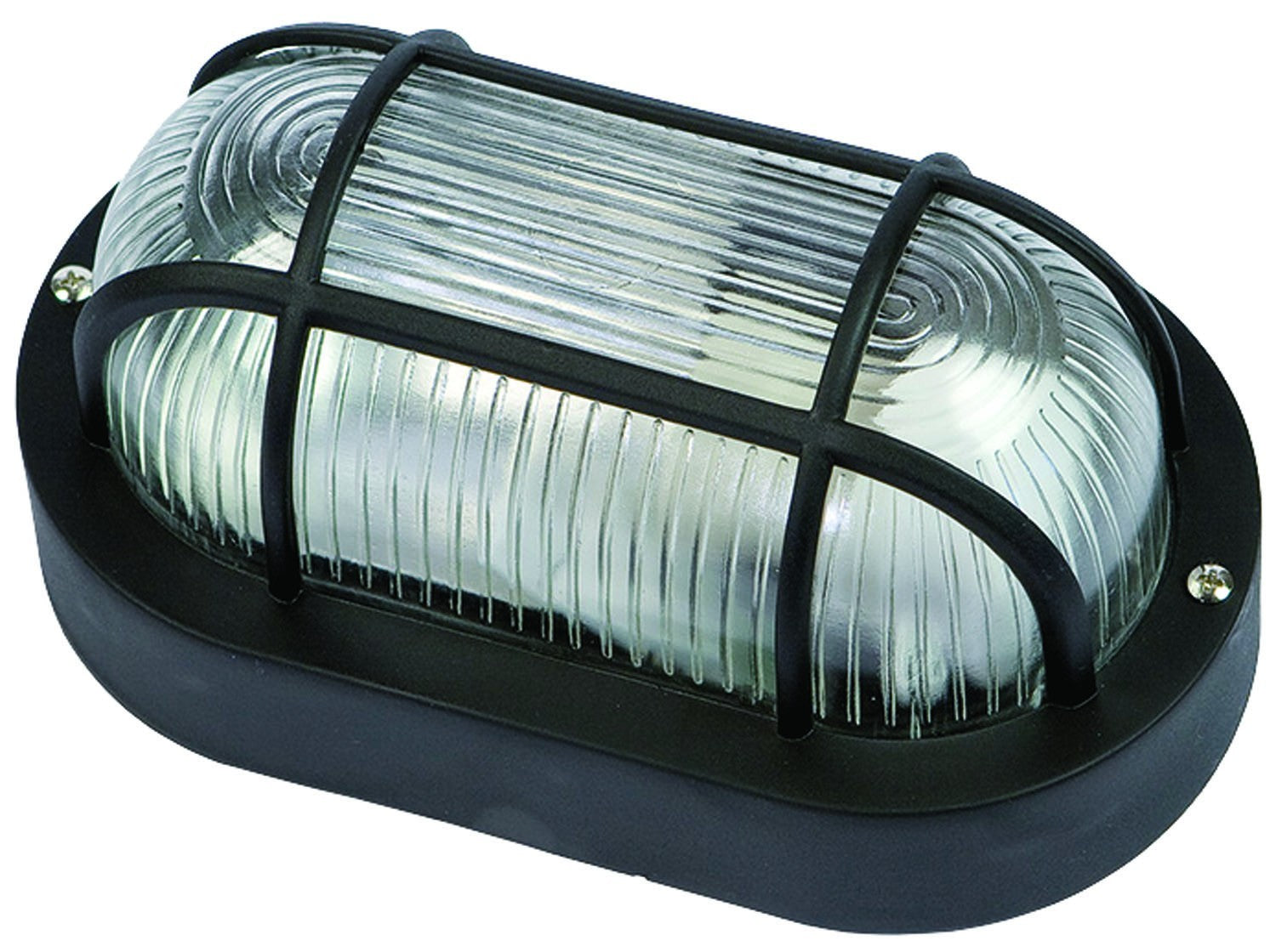 PLAFONIERA OVALE BRIXO NERA CON GRIGLIA