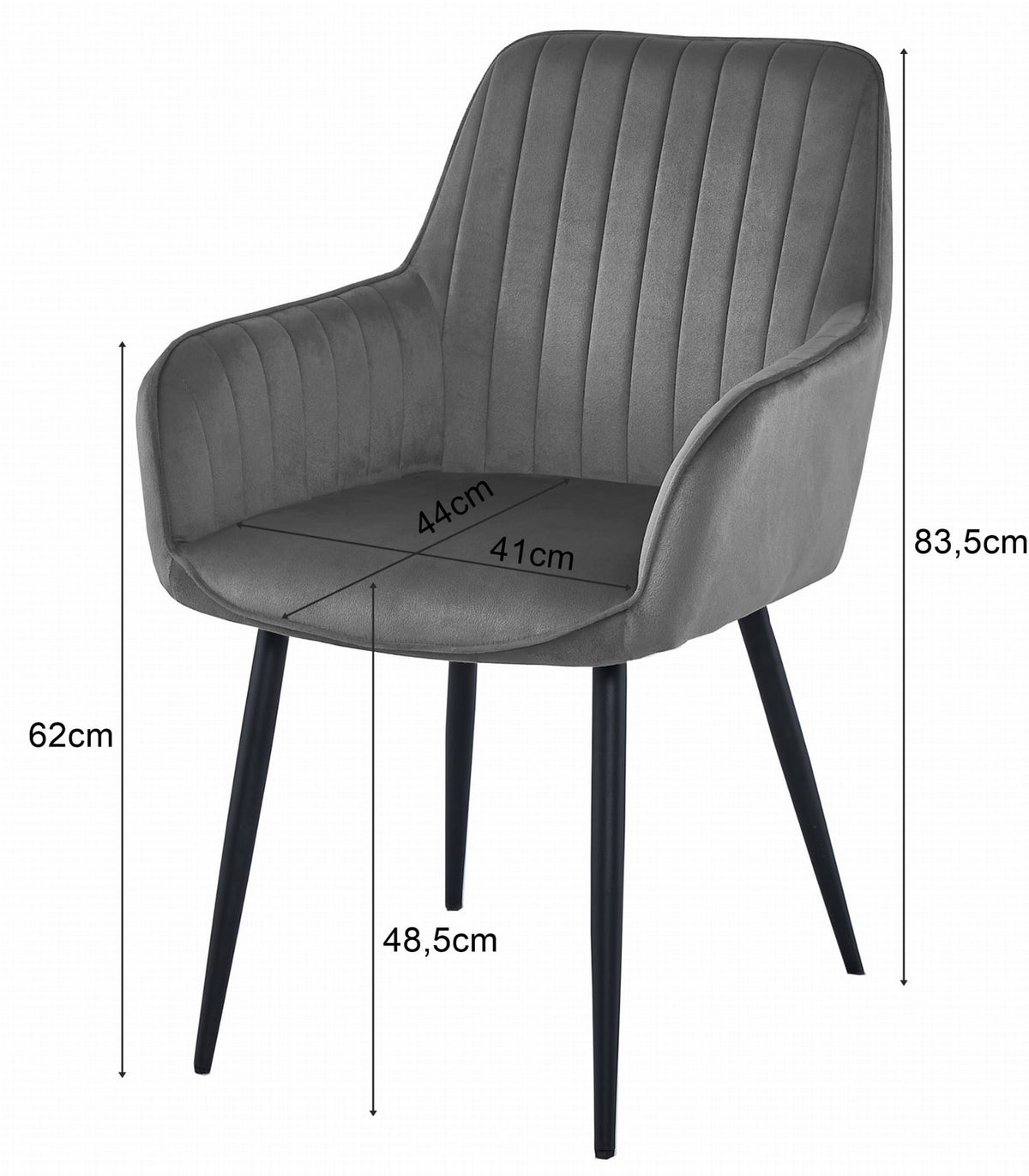 Sedia VALORA SOLDEN - Velluto beige scuro con gambe nere