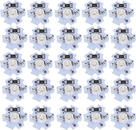 25 pezzi Lampada LED Chip Kralen - 1 W Alta Potenza LED 5 V 200LM per Armature di Illuminazione DIY - Luce UV.