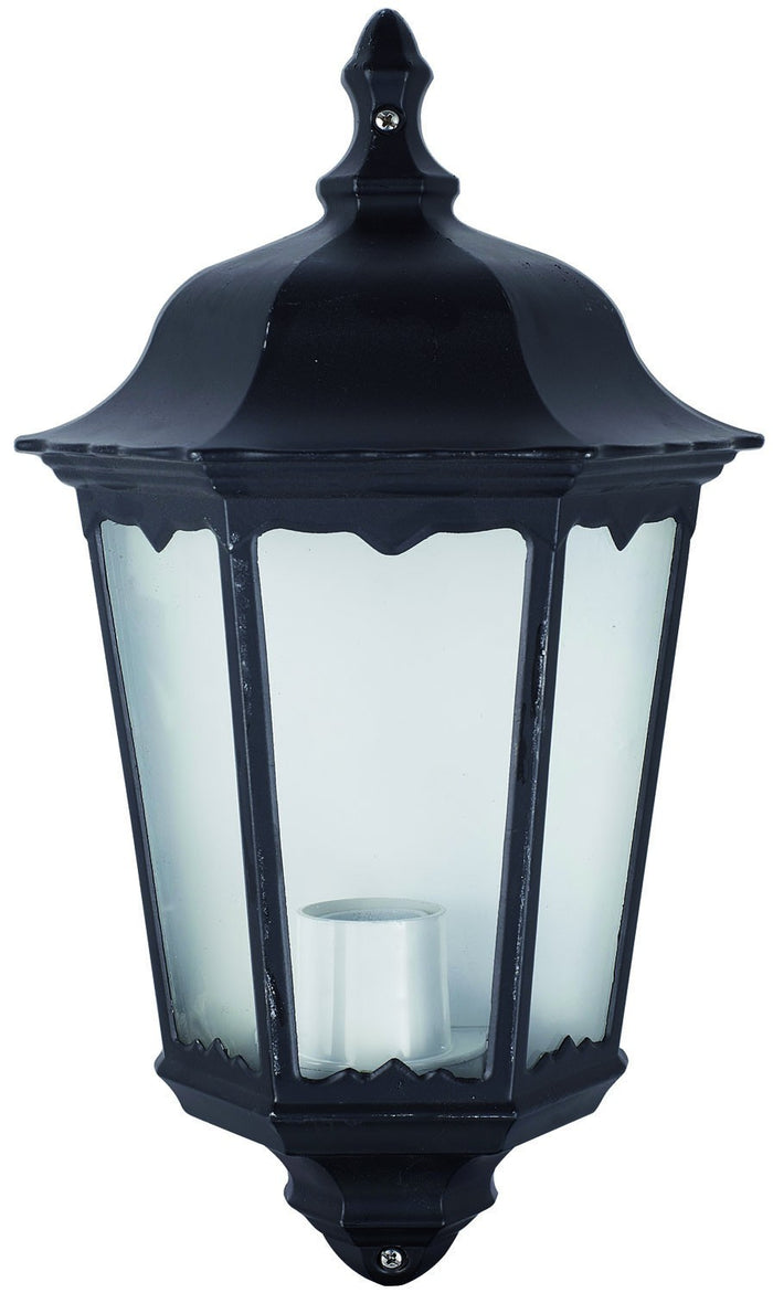 LANTERNA LAMPADA A MURO SERIE MINERVA ALLUMINIO NERO 3 FACCE