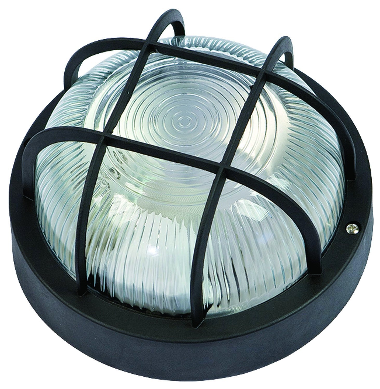 PLAFONIERA BRIXO TONDA NERA CON GRIGLIA F G24272