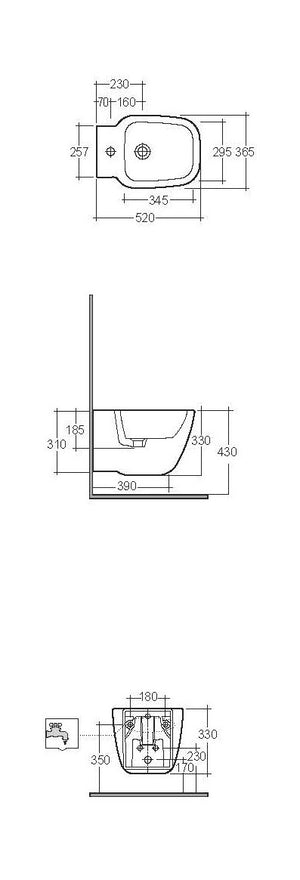 Bidet sospeso serie one con fissaggio nascosto
