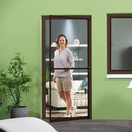Sistema di Protezione contro Insetti per Porta con Cassetta in Alluminio e Chiusura Automatica