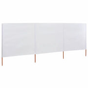 Paravento a 3 Pannelli in Tessuto 400x80 cm Bianco Sabbia CFW9203503