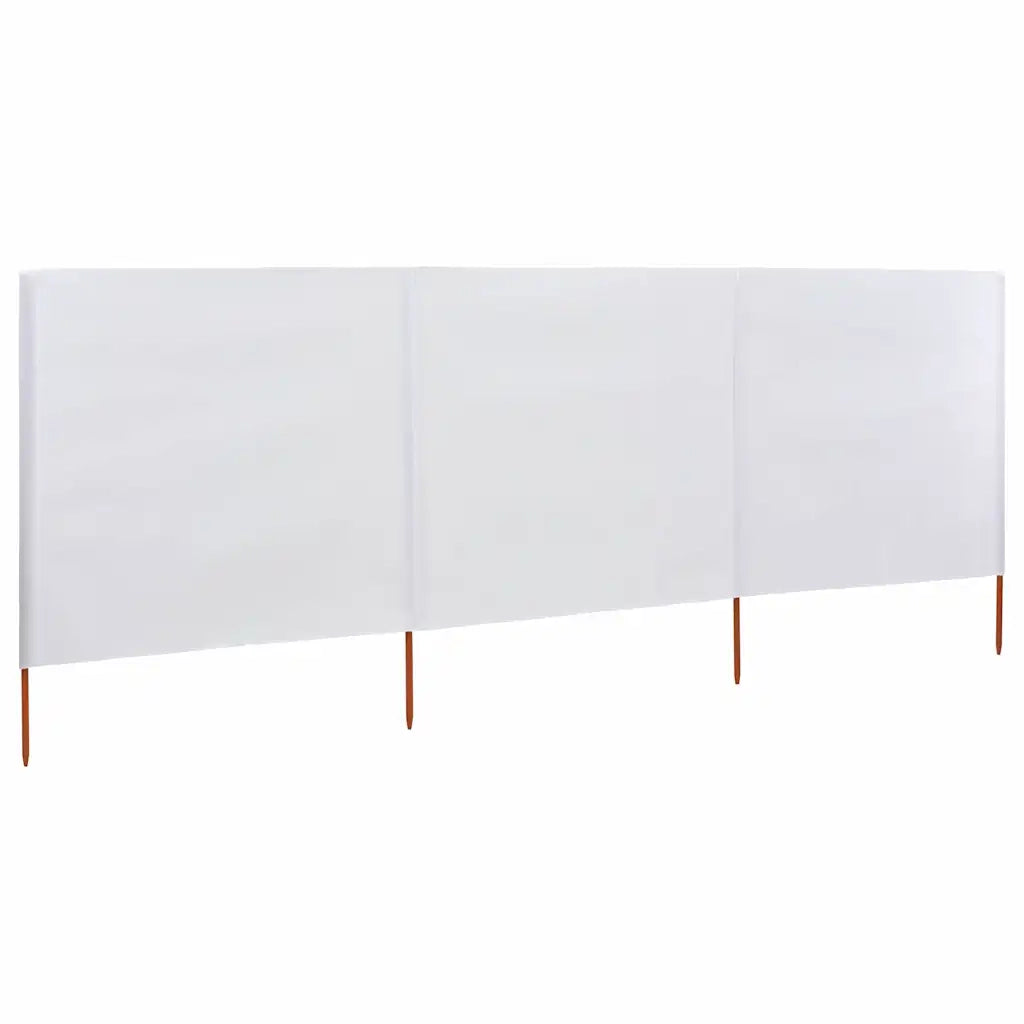 Paravento a 3 Pannelli in Tessuto 400x80 cm Bianco Sabbia CFW9203503