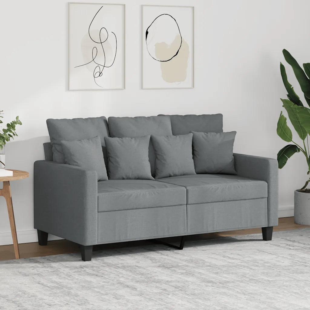 Divano a 2 Posti Grigio Chiaro 120 cm in Tessuto 359259