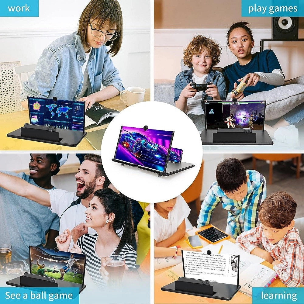 Trade Shop - Lente Di Ingrandimento Schermo 12" 3d Per Cellulare Smartphone Guardare Video Film -