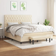 Giroletto a Molle con Materasso Crema 160x200 cm in Tessuto 3136850