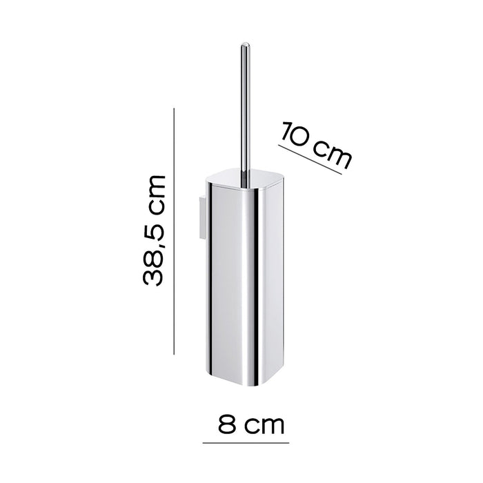 Scopino WC con ciuffo in setole da muro in ottone, acciaio inox e Cromall 3233-03 Gedy serie OUTLINE Cromato