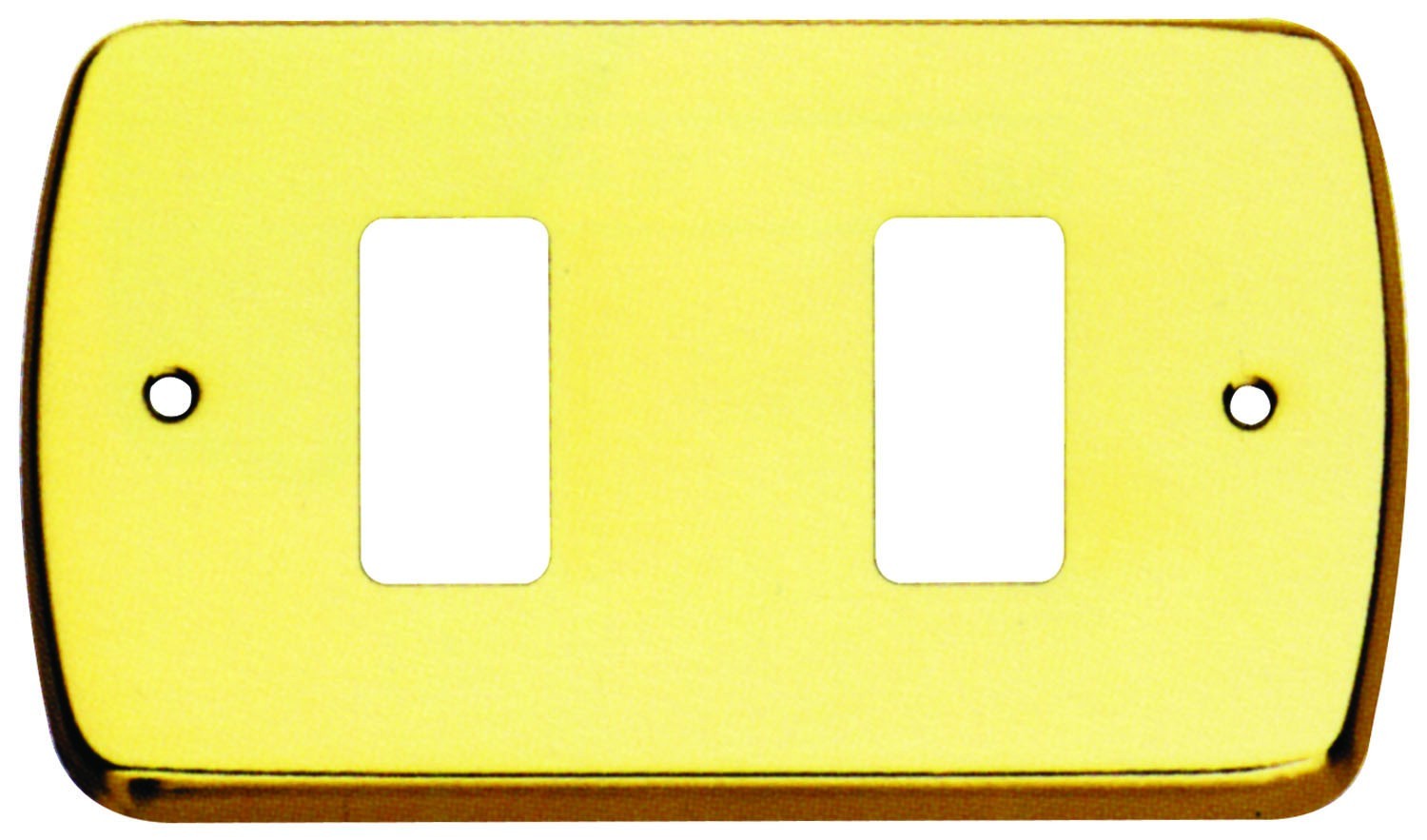 PLACCA MAGIC COPRI INTERRUTTORE OTTONE LUCIDO 2 FORI A.530