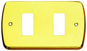 PLACCA MAGIC COPRI INTERRUTTORE OTTONE LUCIDO 2 FORI A.530