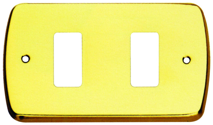 PLACCA MAGIC COPRI INTERRUTTORE OTTONE LUCIDO 2 FORI A.530