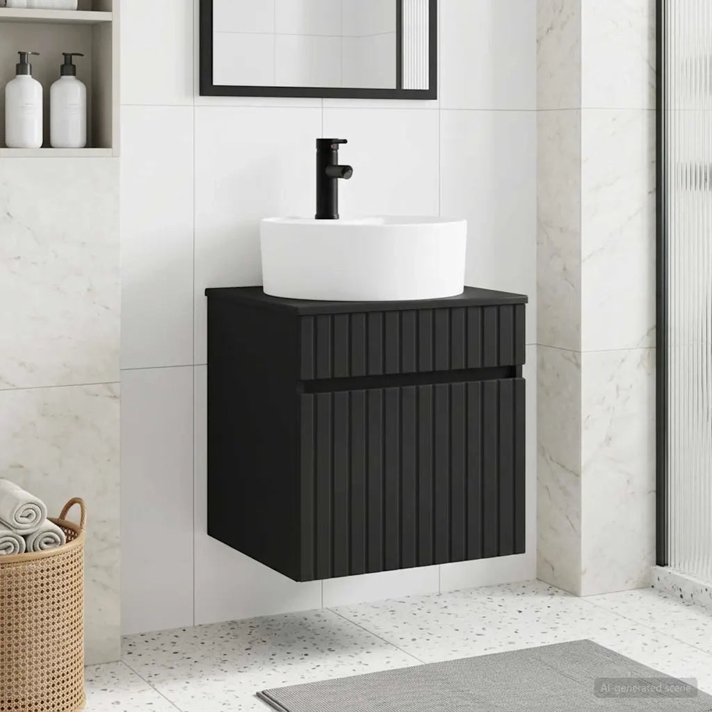 Mobile lavabo da parete Nero 49 x 44,5 x 65 cm 890593