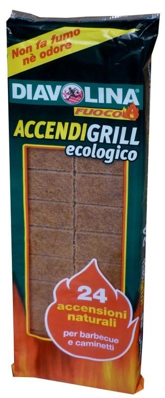 24 CONF. DIAVOLINA ACCENDIFUOCO ECOLOGICO 24 CUBETTI 15330 PER BARBECUE CAMINI STUFE