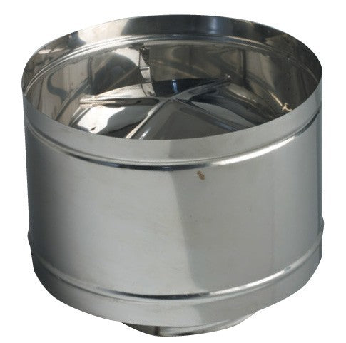 COMIGNOLO FUMAIOLO A BOTTE D.120 ATTACCO FEMMINA ACCIAIO INOX 304 CANNA FUMARIA