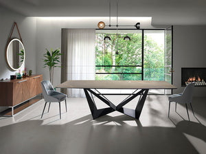 Credenza in legno noce e acciaio cromato