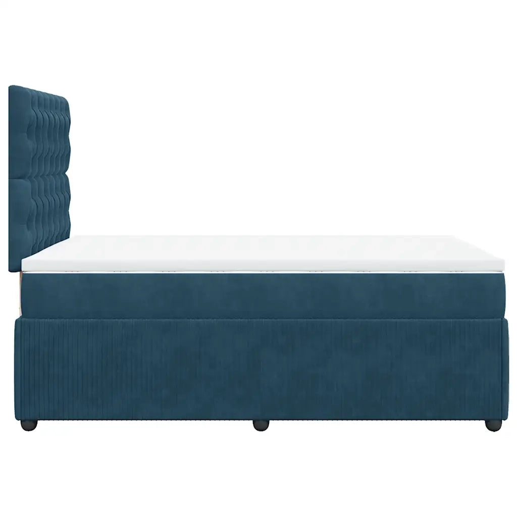 Giroletto a Molle con Materasso Blu Scuro 120x190 cm in Velluto 3292296