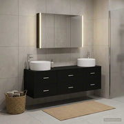 Set di mobili per il bagno 4 pcs Rovere Nero 3407064