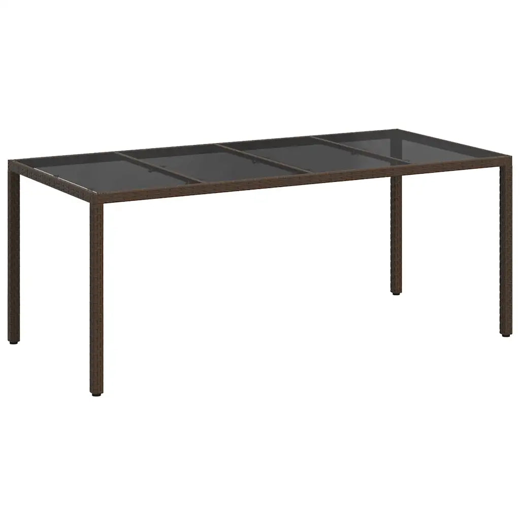 Tavolo da Giardino | Tavolino da esterno Marrone 190 x 90 x 75 cm polyrattan