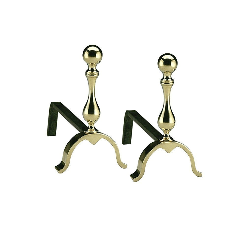 COPPIA ALARI CAMINO BRUCIALEGNA OTTONE ART.2069