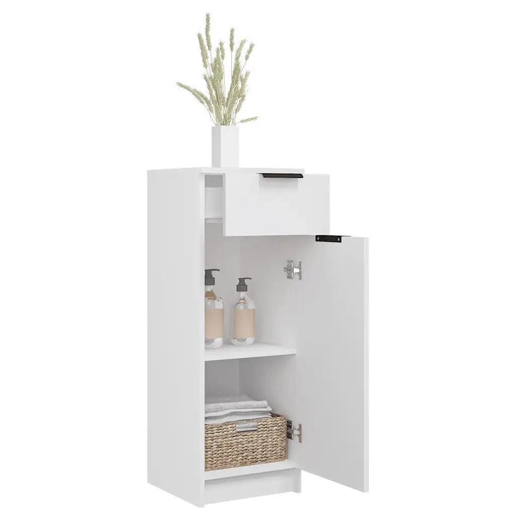 Armadio da Bagno Bianco 32x33,5x90 cm in Legno Multistrato 811286