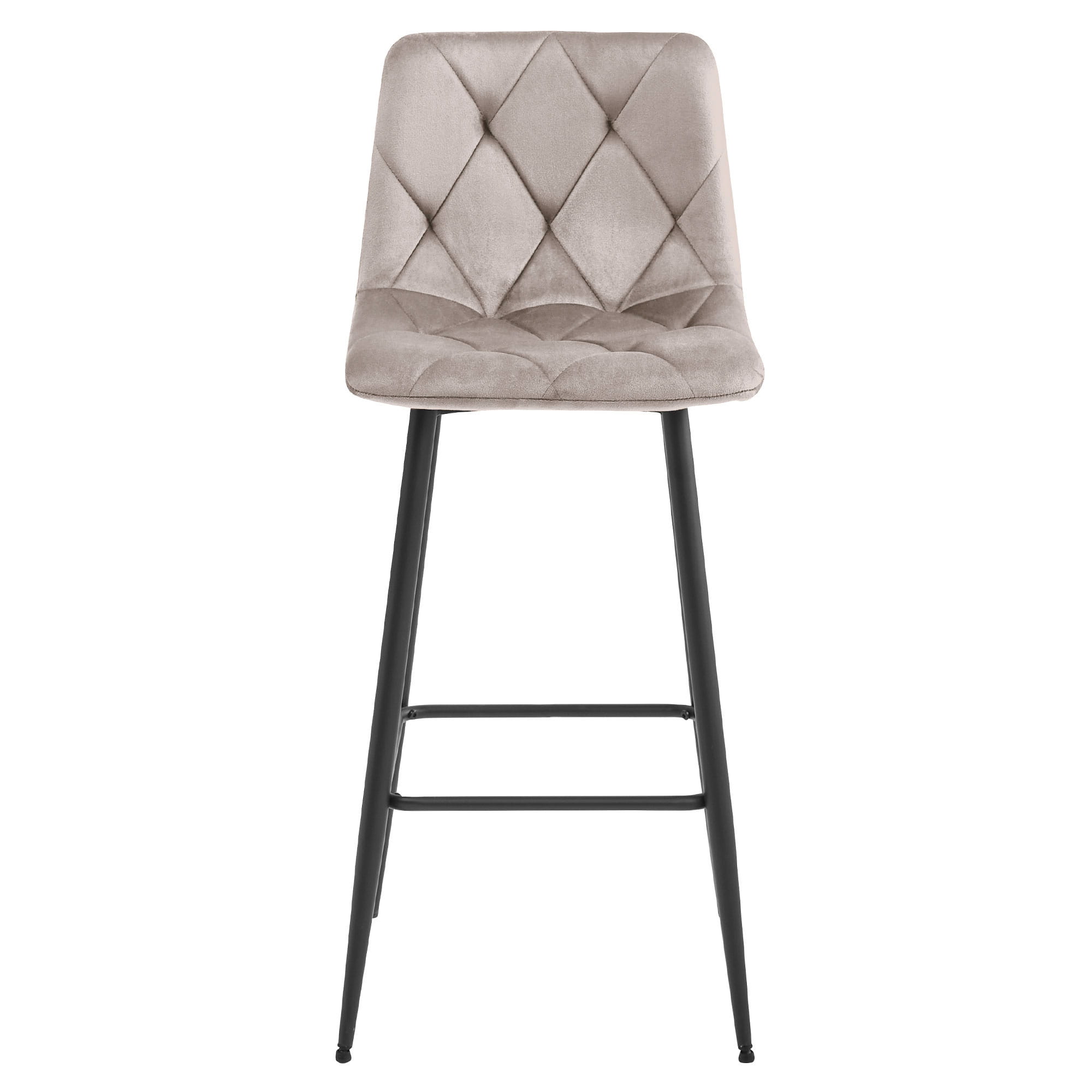 Sgabello da bar VALORA KODA - Velluto beige scuro con gambe nere x 2
