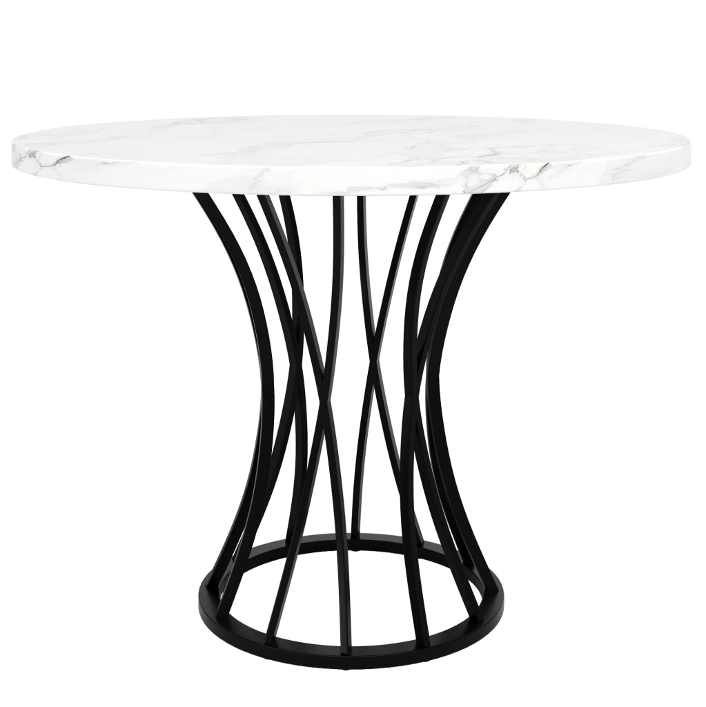 Tavolo da pranzo 80x80x76 cm in MDF e metallo; nero