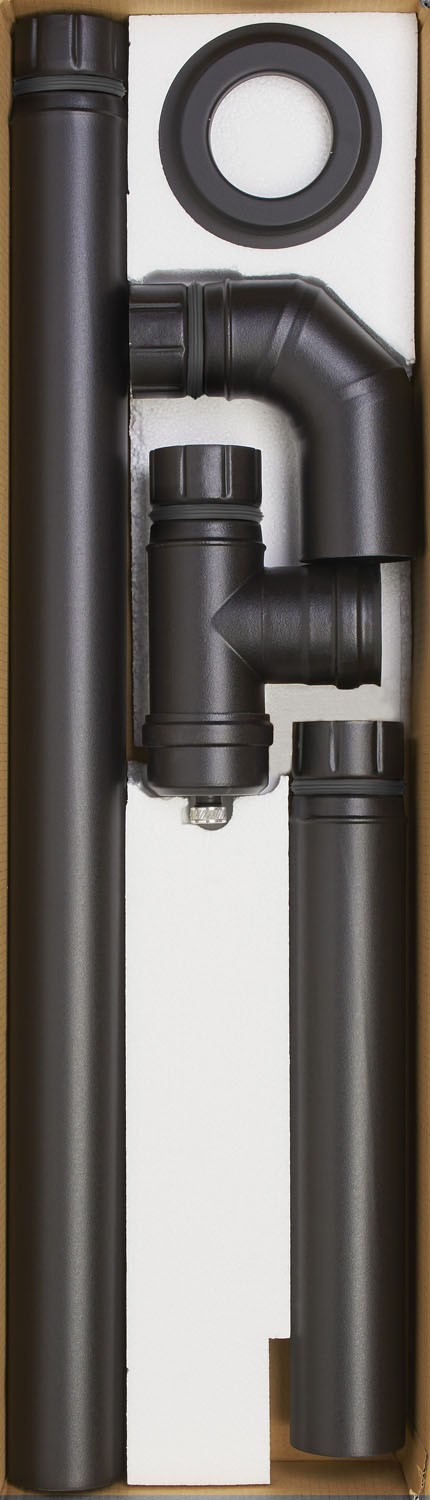 KIT TUBI ALA PER STUFA A PELLET ECO 5 PEZZI IN ACCIAIO PORCELLANATO