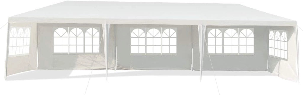 Gazebo da Giardino 3 x 9 m, Tendone per Feste con 5 Pannelli Laterali Rimovibili, Impermeabile Protezione UV, per Matrimonio Eventi e Barbecue