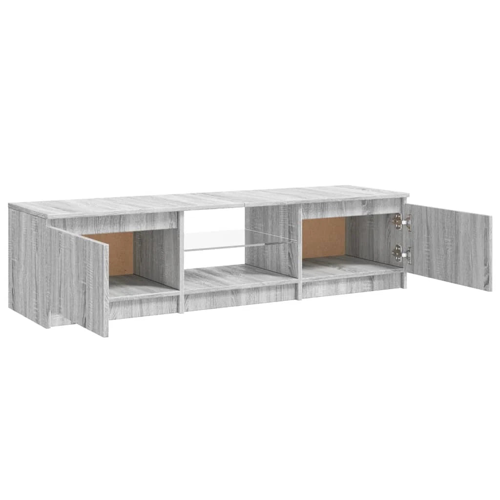 Mobile TV multimediale mensola TV credenza mobile TV sala da pranzo soggiorno camera da letto con luci LED Sonoma 140 x 40 x 35,5 cm grigio 02_0026806