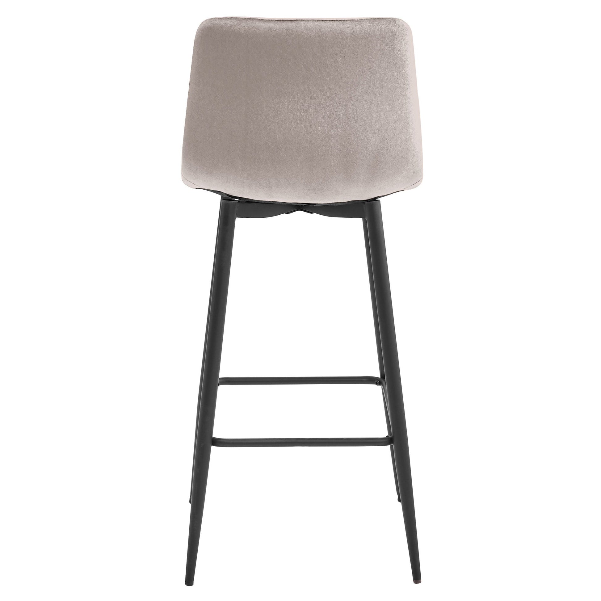 Sgabello da bar VALORA KODA - Velluto beige scuro con gambe nere x 2