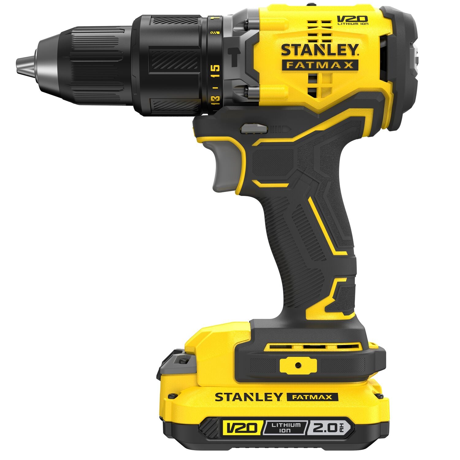 Stanley FATMAX SFMCD715B Trapano 18 V V20, Brushless, Mandrino 13 mm Solo Corpo